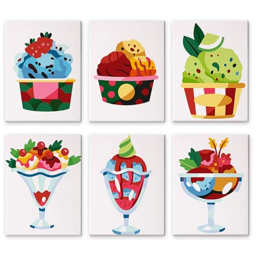 WIKOGDFE 6 Stück Malen Nach Zahlen Erwachsene,Paint by Numbers Malen Nach Zahlen,DIY Handgemalt Ölgemälde Kit mit Pinseln und Acrylfarben Ölgemälde Leinwand für Home Decor,Ohne Rahmen (Eiscreme) WIKOGDFE 6 Stück Malen Nach Zahlen Erwachsene,Paint by Numbers Malen Nach Zahlen,DIY Handgemalt Ölgemälde Kit mit Pinseln und Acrylfarben Ölgemälde Leinwand für Home Decor,Ohne Rahmen (Eiscreme) von WIKOGDFE