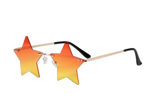 WILBERS & WILBERS 20167 - Brille mit sternförmigen Gläsern, Orange, für Herren & Damen, Accessoire für Festival, Karneval, Sommer Outfit WILBERS & WILBERS 20167 - Brille mit sternförmigen Gläsern, Orange, für Herren & Damen, Accessoire für Festival, Karneval, Sommer Outfit von WILBERS & WILBERS