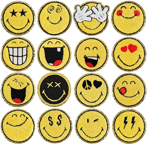 WILDREEDS Aufnäher zum Aufbügeln für Kleidung, Chenille, niedliches Emoticon-Gesicht, bestickt, offizielles Lizenzprodukt, SmileyWorld, für Kleidung, T-Shirts, Rucksäcke, Hüte, Jeans, Jacken (Stil 1 WILDREEDS Aufnäher zum Aufbügeln für Kleidung, Chenille, niedliches Emoticon-Gesicht, bestickt, offizielles Lizenzprodukt, SmileyWorld, für Kleidung, T-Shirts, Rucksäcke, Hüte, Jeans, Jacken (Stil 1 von WILDREEDS
