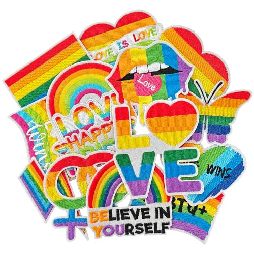 WILDREEDS LGBT Aufnäher zum Aufbügeln, Regenbogen-Pride-Stickerei, bunt, LGBTQ, zum Aufnähen für Kleidung, Jacken, Jeans, Rucksack, Schwule, Lesben, Bisexuell, Transgender, Queer, DIY, Kleidung WILDREEDS LGBT Aufnäher zum Aufbügeln, Regenbogen-Pride-Stickerei, bunt, LGBTQ, zum Aufnähen für Kleidung, Jacken, Jeans, Rucksack, Schwule, Lesben, Bisexuell, Transgender, Queer, DIY, Kleidung von WILDREEDS