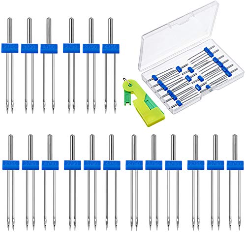 WILLBOND 18 Stück Nähmaschinen Zwilling Nadeln Doppelte Zwilling Nadeln Stifte Zwilling Strecken Nadeln mit Kunststoffbox, Automatischer Nadeleinfädler, 3 Gemischte Größen 2,0/90, 3,0/90, 4,0/90 WILLBOND 18 Stück Nähmaschinen Zwilling Nadeln Doppelte Zwilling Nadeln Stifte Zwilling Strecken Nadeln mit Kunststoffbox, Automatischer Nadeleinfädler, 3 Gemischte Größen 2,0/90, 3,0/90, 4,0/90 von WILLBOND