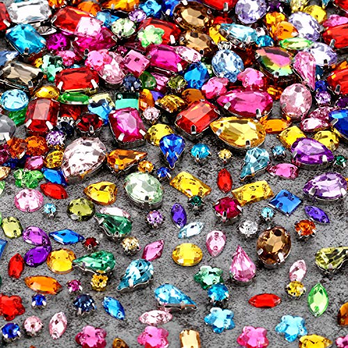 320 Stücke Nähen auf Strass Glas Kristalle Acryl Edelsteine mit Loch Silber Prong Einstellung Flatback Klaue Mix Form Mix Größe für DIY Handwerk Kleid Kleidung Schuhe Tasche Dekorationen 320 Stücke Nähen auf Strass Glas Kristalle Acryl Edelsteine mit Loch Silber Prong Einstellung Flatback Klaue Mix Form Mix Größe für DIY Handwerk Kleid Kleidung Schuhe Tasche Dekorationen von WILLBOND