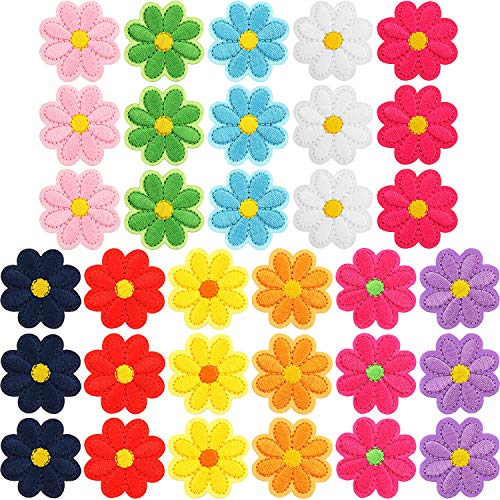 33 Stücke Blumen Applikationen Patches Bügeln Blumen Patches Bestickte Reparatur Patches Gemischte Farbe Dekorative Patches für Kleidung Kleid Plant Hut Jeans von WILLBOND