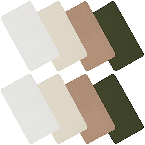 8 Stücke Selbstklebender Nylon Reparatur Patch - Wasserdicht Leicht (Aprikose, Armeegrün, Khaki, Beige) von WILLBOND