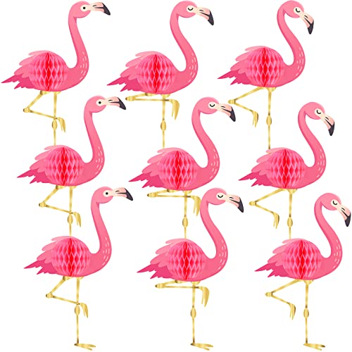 9 Stück Flamingo Wabe Flamingo Geburtstag Party Tischdekoration Hängende Flamingo Wabe Dekorationen Flamingo Babyparty Geburtstag Party Zubehör (Flamingo) von WILLBOND