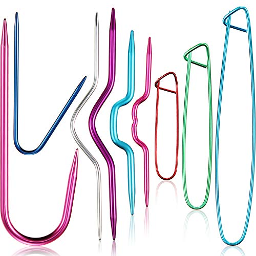 9 Stücke Zopfmuster Halter, Gemischte Farbe Aluminium Kabel Nadeln Stich Halter, Sicherheit Stift Brosche Webnadel Pullover Stricken Werkzeug, Gebogen Tapisserie Nadeln zum Garn Nähen 9 Stücke Zopfmuster Halter, Gemischte Farbe Aluminium Kabel Nadeln Stich Halter, Sicherheit Stift Brosche Webnadel Pullover Stricken Werkzeug, Gebogen Tapisserie Nadeln zum Garn Nähen von WILLBOND