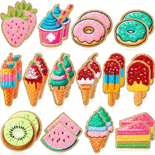 WILLBOND Chenille-Patches für Süßigkeiten, Cupcakes, Eiscreme, selbstklebend, für Mädchen und Frauen, bestickte Applikationen für Kleidung, Tasche, Rucksack, Nähen, Handwerk, Geburtstag, Schulanfang WILLBOND Chenille-Patches für Süßigkeiten, Cupcakes, Eiscreme, selbstklebend, für Mädchen und Frauen, bestickte Applikationen für Kleidung, Tasche, Rucksack, Nähen, Handwerk, Geburtstag, Schulanfang von WILLBOND