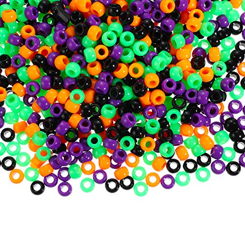 WILLBOND Halloween-Pony-Perlen für Schmuckherstellung, 10 mm, Kunststoff, Acryl, farbige Pony-Perlen für Bastelarbeiten, Armbänder, Halsketten, Großpackung, Orange, Schwarz, Grün, Lila WILLBOND Halloween-Pony-Perlen für Schmuckherstellung, 10 mm, Kunststoff, Acryl, farbige Pony-Perlen für Bastelarbeiten, Armbänder, Halsketten, Großpackung, Orange, Schwarz, Grün, Lila von WILLBOND