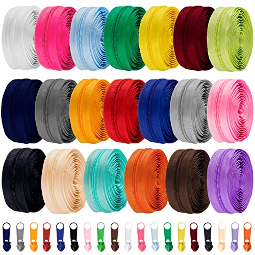 WILLBOND Näh-Reißverschlüsse, 20 Stück, Nr. 5, Nylon-Spiralreißverschlüsse, 20 Farben, sortierte Reißverschlüsse zum Nähen, mit 200 Reißverschlussschiebern für Heimwerker, Schneidertaschen, Geldbörsen WILLBOND Näh-Reißverschlüsse, 20 Stück, Nr. 5, Nylon-Spiralreißverschlüsse, 20 Farben, sortierte Reißverschlüsse zum Nähen, mit 200 Reißverschlussschiebern für Heimwerker, Schneidertaschen, Geldbörsen von WILLBOND