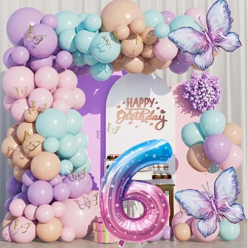 WINAROI 6 Jahre Geburtstagsdeko Mädchen: Schmetterling Deko Set mit Luftballons in Lila, Pink, Braun für Mädchengeburtstag WINAROI 6 Jahre Geburtstagsdeko Mädchen: Schmetterling Deko Set mit Luftballons in Lila, Pink, Braun für Mädchengeburtstag von WINAROI