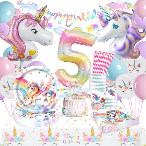 WINAROI Einhorn Partygeschirr Set,Einhorn Geburtstagsdeko Mädchen 5 Jahre,Geburtstag Party Geschirr,Pappteller Kindergeburtstag mit Einhorn Luftballons Pappteller Tassen Servietten Tischdecke WINAROI Einhorn Partygeschirr Set,Einhorn Geburtstagsdeko Mädchen 5 Jahre,Geburtstag Party Geschirr,Pappteller Kindergeburtstag mit Einhorn Luftballons Pappteller Tassen Servietten Tischdecke von WINAROI