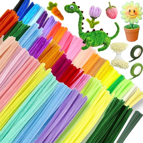 WINAROI Pfeifenputzer Bunt zum Basteln Set,400 Stück Pfeifenputzer,Bunt zum Chenilledraht mit 20 Stück Grünem Bastelfaden,Geschenkband,DIY Pipe Cleaner WINAROI Pfeifenputzer Bunt zum Basteln Set,400 Stück Pfeifenputzer,Bunt zum Chenilledraht mit 20 Stück Grünem Bastelfaden,Geschenkband,DIY Pipe Cleaner von WINAROI