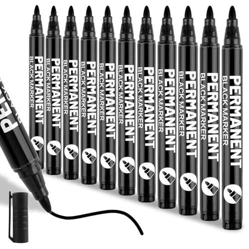 WINKIO 12 Stück Permanent Marker Wasserfest, Schnell Trocknender Lackstift Schwarz, 1-2 mm Wischfest Wasserfeste Acrylstifte, Permanentmarker Schwarze für Karton, Keramik, Glas, Holz, Metall WINKIO 12 Stück Permanent Marker Wasserfest, Schnell Trocknender Lackstift Schwarz, 1-2 mm Wischfest Wasserfeste Acrylstifte, Permanentmarker Schwarze für Karton, Keramik, Glas, Holz, Metall von WINKIO