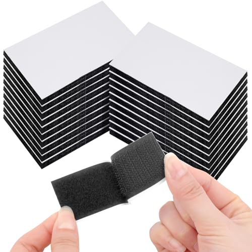 20 Stück 30mm ×50mm Klettband Selbstklebend Extra Stark，Doppelseitig klettverschluss selbstklebend, Schwarz Selbstbefestigendes klebepads，für Befestigung, Organisation und Aufbewahrung von Werkzeugen von WINKIO