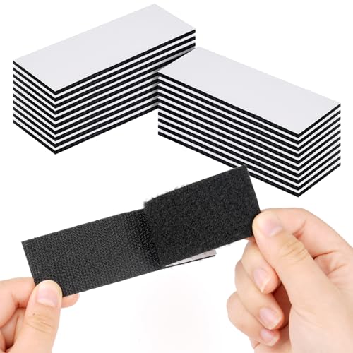 20 Stück 30x100mm Klettband Selbstklebend Extra Stark,klettverschluss selbstklebend, Schwarz doppelseitiges klebeband für Befestigung, Organisation und Aufbewahrung von Werkzeugen von WINKIO