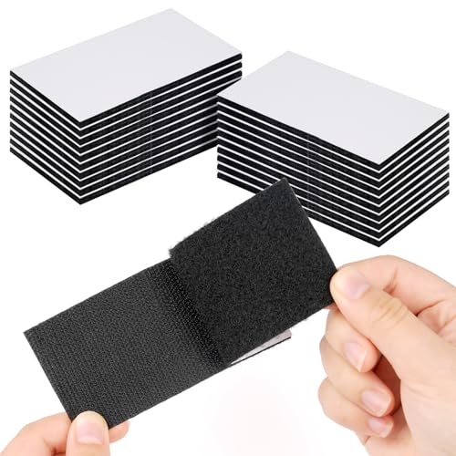 20 Stück 50mm ×100mm Klettband Selbstklebend Extra Stark，Doppelseitig klettverschluss selbstklebend, Schwarz Selbstbefestigendes klebepads，für Befestigung, Organisation und Aufbewahrung von Werkzeugen von WINKIO