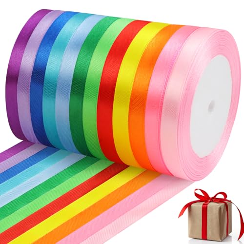 Geschenkband 12 Farben, 22M x 10MM Satinbänder,Bunt Schleifenband, Seidiges und Weiches Geschenkband für Heimwerkerarbeiten, Geschenkverpackungen, Hochzeitsdekoration und Festival-Layout Geschenkband 12 Farben, 22M x 10MM Satinbänder,Bunt Schleifenband, Seidiges und Weiches Geschenkband für Heimwerkerarbeiten, Geschenkverpackungen, Hochzeitsdekoration und Festival-Layout von WINKIO
