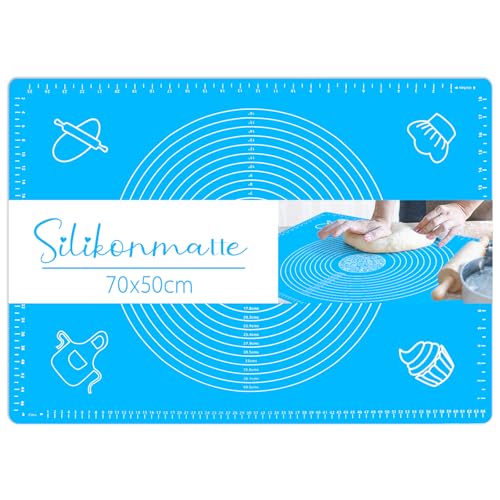 Silikonmatte, Bastelunterlage Kinder, Rutschfeste Knetunterlage Malunterlage Platzset Tischunterlage für Kinder Basteln, Epoxidharz Handwerk (Blau) von WINKIO
