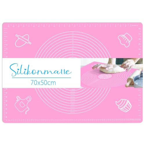 Silikonmatte, Bastelunterlage Kinder, Rutschfeste Knetunterlage Malunterlage Platzset Tischunterlage für Kinder Basteln, Epoxidharz Handwerk (Rosa) von WINKIO