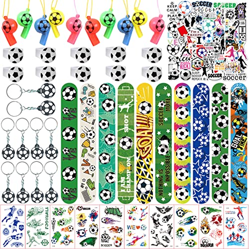 Fußball Party Favor Set mit 100 Pcs Fußball Slap Armband Aufkleber Silikonring Schlüsselanhänger Tattoo-Aufkleber Trillerpfeife Fußball Geburtstag Party Dekoration für Kinder Sport Themed Party Favor Fußball Party Favor Set mit 100 Pcs Fußball Slap Armband Aufkleber Silikonring Schlüsselanhänger Tattoo-Aufkleber Trillerpfeife Fußball Geburtstag Party Dekoration für Kinder Sport Themed Party Favor von WINMIND