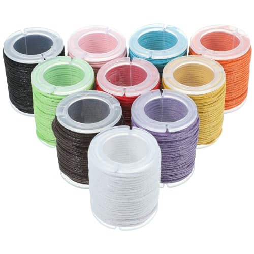 WINOMO 10 Rollen Gewachste Baumwollschnur, Wachsband Baumwollkordel 10m 1mm Schmuckband Wachsschnur Macrame Garn für Schmuckherstellung DIY Basteln WINOMO 10 Rollen Gewachste Baumwollschnur, Wachsband Baumwollkordel 10m 1mm Schmuckband Wachsschnur Macrame Garn für Schmuckherstellung DIY Basteln von WINOMO