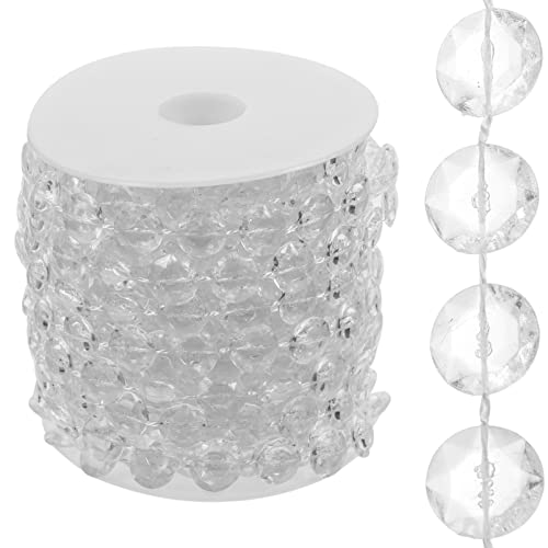 WINOMO 10 m Kristall-Glasperlen, schillernde Kristall-Girlande, Diamant-Acrylperlen für DIY Hochzeit Party Dekoration (transparent) von WINOMO