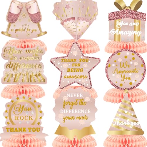 9 Stück "We Appreciate You" Wabenaufsätze, Roségold, Glitzer, Lehrer, Arzt, Krankenschwester, Mitarbeiter, Abschluss, Wertschätzung, Party-Dekoration, Dankeschön-Tischaufsätze, Tischdekoration für 9 Stück "We Appreciate You" Wabenaufsätze, Roségold, Glitzer, Lehrer, Arzt, Krankenschwester, Mitarbeiter, Abschluss, Wertschätzung, Party-Dekoration, Dankeschön-Tischaufsätze, Tischdekoration für von WINPOGEE