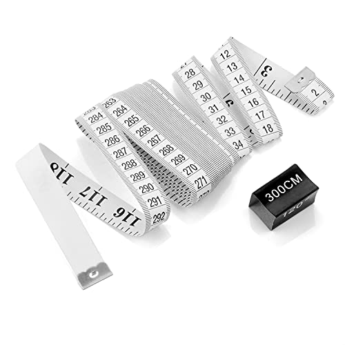 WINTAPE SchneidermaßBand for Sewing Weiches Doppelmaßband 300 cm / 120 Zoll Maßband mit Knopf, Körper- und Umfangsmaßband für Schneider, Handwerker und Haushalte von WINTAPE