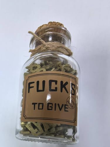 Jar of Fucks to Give (7oz) - Sarcastic Gag Geschenk-Box für Geburtstage, Weihnachten, Valentinstag & mehr | Passive Aggressive Humor für Frauen, Männer, Mitarbeiter, Chef (Gold) von WINUSD
