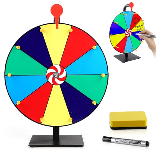 WIOONI Glücksrad zum Drehen mit 10 Slots, Trocken Abwischbarem Marker und Radiergummi, Roulette-Spinner des Glücks, Glücksrad zum Drehen für Spiele und Verlosungen,für Karneval, Messen WIOONI Glücksrad zum Drehen mit 10 Slots, Trocken Abwischbarem Marker und Radiergummi, Roulette-Spinner des Glücks, Glücksrad zum Drehen für Spiele und Verlosungen,für Karneval, Messen von WIOONI
