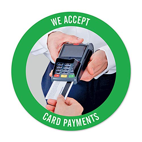 Aufkleber, Sticker: We accept card payments, credit and debit cards | 9,5 cm von WIRKSAMWERBEN
