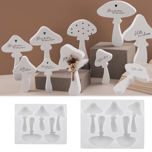 10 Stück Pilz Silikonform WISIRENT, Silikonformen Gießformen Pilz Kerzenformen Zum Gießen, Silikon Kerzenform Kit Epoxidharz-Formen 3d Pilz kerzenformen, Kerzen Gießen für Bastelarbeiten, Gips von WISIRENT