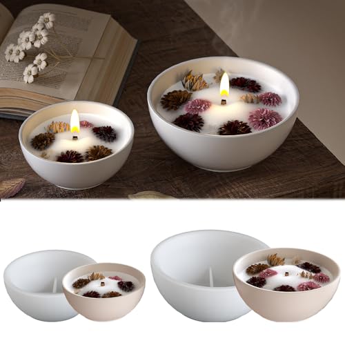 2 Stück Silikonform Schale WISIRENT, Silikonform Kerzenhalter Aromatherapie, Gießformen Silikon Tablett Gießform Schale, Silikon Gießform Teelicht für Gips, Bastelarbeiten von WISIRENT