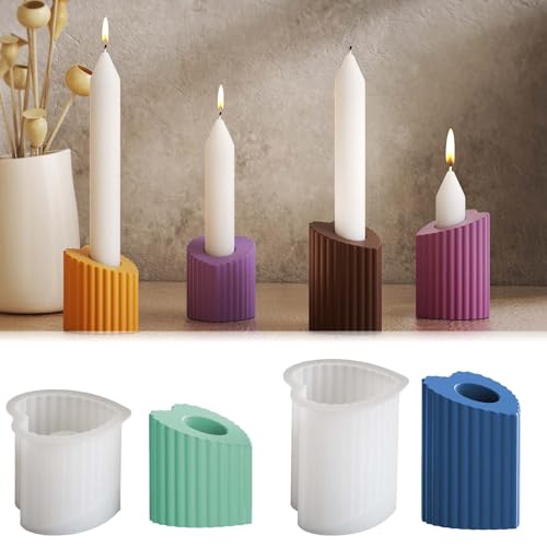 2 Stück Silikonformen Gießformen Herz WISIRENT, Kerzenhalter Love Gießform Silikonformen Gießformen Kerzenhalter, Silikonformen Gießformen Kerzen Herz Gießformen Silikon Herz für Beton Gips von WISIRENT