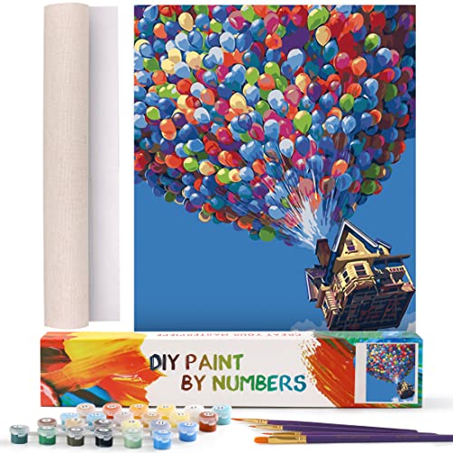 WISKALON DIY Ölgemälde Malen nach Zahlen Kits, Leinwand Ölgemälde Heißluftballon für Erwachsene DIY Acrylfarben Gemälde Kit für Anfänger Ohne Rahmen 40 x 50 cm von WISKALON
