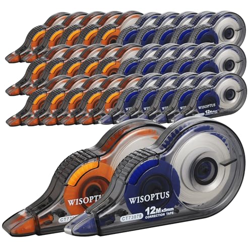 WISOPTUS Korrekturband mit Spender, 12 m, 32 Stück, schnell zu reinigen und einfach zu bedienen, reißfest, Korrekturband, Büro- und Schulbedarf, Blau/Orange WISOPTUS Korrekturband mit Spender, 12 m, 32 Stück, schnell zu reinigen und einfach zu bedienen, reißfest, Korrekturband, Büro- und Schulbedarf, Blau/Orange von WISOPTUS