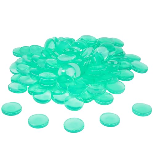WISSNER® 100 Muggelsteine ø 20 mm, Grüne Nuggets aus RE-Plastic, Bruchsicher & Robust, zum Basteln, Lernen und Dekorieren von WISSNER