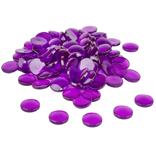 WISSNER® 100 Muggelsteine ø 20 mm, Lila Nuggets aus RE-Plastic, Bruchsicher & Robust, zum Basteln, Lernen und Dekorieren von WISSNER
