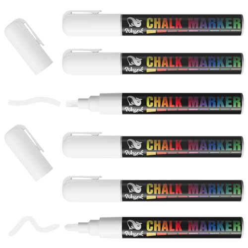WISYOK 6pcs Kreidestifte, Kreidemarker Weiss, Whiteboard Marker Weiß, Weißwandstifte, Flipchart Stifte, Whiteboard Stifte, Kreidestifte für Tafel Abwaschbar - Wendespitze 6mm WISYOK 6pcs Kreidestifte, Kreidemarker Weiss, Whiteboard Marker Weiß, Weißwandstifte, Flipchart Stifte, Whiteboard Stifte, Kreidestifte für Tafel Abwaschbar - Wendespitze 6mm von WISYOK