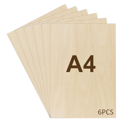 WISYOK 6pcs Sperrholaplatte 2mm, A4 Sperrholz, Holz Platten, Holzplatt für DIY Holzarbeiten, Laserbearbeitung, Brandmalerei, Modellbau, Geschenke, Deko, Gemälde - 300x210*2mm WISYOK 6pcs Sperrholaplatte 2mm, A4 Sperrholz, Holz Platten, Holzplatt für DIY Holzarbeiten, Laserbearbeitung, Brandmalerei, Modellbau, Geschenke, Deko, Gemälde - 300x210*2mm von WISYOK