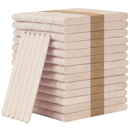 WISYOK Eisstiele Holz 1000pcs, Holzspatel zum Basteln, Holzstäbchen Eis, Eisstäbchen Holz, Holzstiele, Einweg Popsicle Sticks für DIY Handwerk - 114 x 9 x 2 mm WISYOK Eisstiele Holz 1000pcs, Holzspatel zum Basteln, Holzstäbchen Eis, Eisstäbchen Holz, Holzstiele, Einweg Popsicle Sticks für DIY Handwerk - 114 x 9 x 2 mm von WISYOK