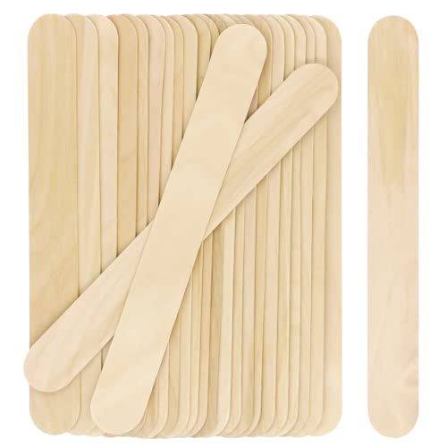 WISYOK Eisstiele Holz Jumbo, 60pcs Holzspatel Breit, Holzstäbchen, Eisstäbchen Holz, Holzspatel zum Basteln für Kosmetik, Waxing, DIY Handwerk -20x2.4x0.15cm von WISYOK