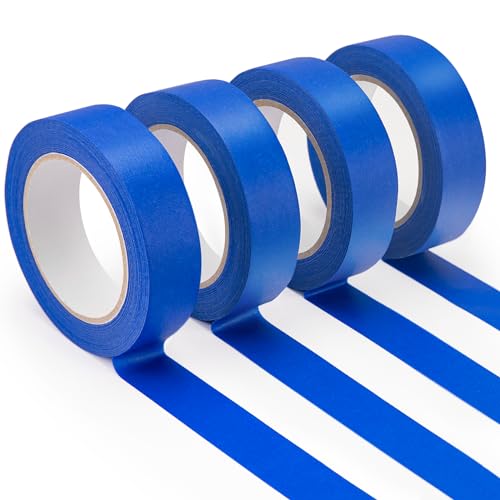 WISYOK Malerkrepp 30mm, 4x Maler Abklebeband 40M, Klebeband Blau, Masking Tape, Kreppband Malerband, Malerklebeband, Lackierband, Soft Tape zum Streichen, Lackieren, Renovieren von WISYOK