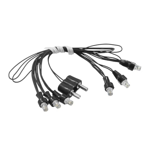 WITTKOWARE Zubehör zur Krippen-/Puppenstuben-Elektrifizierung (6er LED-Lichterkette, 3,5V, Schwarz, Stecker, EIN-AUS) von WITTKOWARE