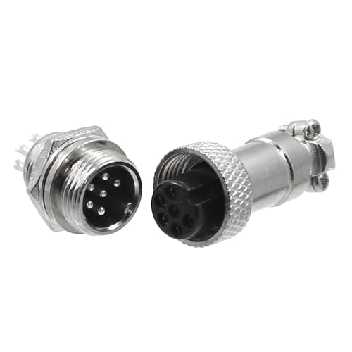WITTKOWARE M13 Metall Steckverbinder-Paar, Kupplung/Einbaustecker, verschraubbar, Lötanschluss, Zugentlastung, 5A, 6-polig, Ideal für Niederspannungs- oder Audio-/Video-Verbindungen WITTKOWARE M13 Metall Steckverbinder-Paar, Kupplung/Einbaustecker, verschraubbar, Lötanschluss, Zugentlastung, 5A, 6-polig, Ideal für Niederspannungs- oder Audio-/Video-Verbindungen von WITTKOWARE