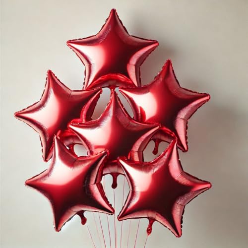 Folienballons in Sternform, rot, 45,7 cm, für Geburtstagsparty-Dekorationen, Hochzeitsdekoration, Verlobungsfeier, Urlaub, Babyparty Folienballons in Sternform, rot, 45,7 cm, für Geburtstagsparty-Dekorationen, Hochzeitsdekoration, Verlobungsfeier, Urlaub, Babyparty von WITTY CUTIES