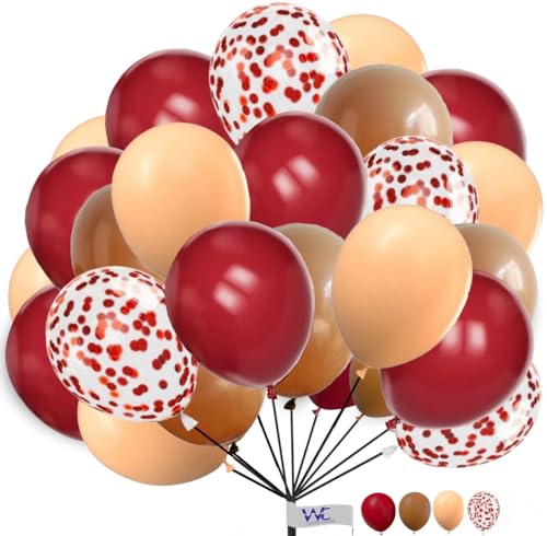 Luftballons 25 Pack 10 Zoll Luftballons Pfirsichbraun Burgund Konfetti Ballons für Geburtstag Einfarbig Runde Ballons Party Latex Ballons für Babyparty Verlobung Hochzeit von Witty Cuties