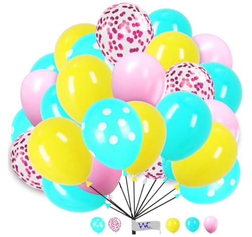 Luftballons 25 Stück 12 Zoll Luftballons Gelb Aqua Rosa Konfetti Ballons für Geburtstag Einfarbig Runde Ballons Party Latex Ballons für Babyparty Verlobung Hochzeit Luftballons 25 Stück 12 Zoll Luftballons Gelb Aqua Rosa Konfetti Ballons für Geburtstag Einfarbig Runde Ballons Party Latex Ballons für Babyparty Verlobung Hochzeit von WITTY CUTIES