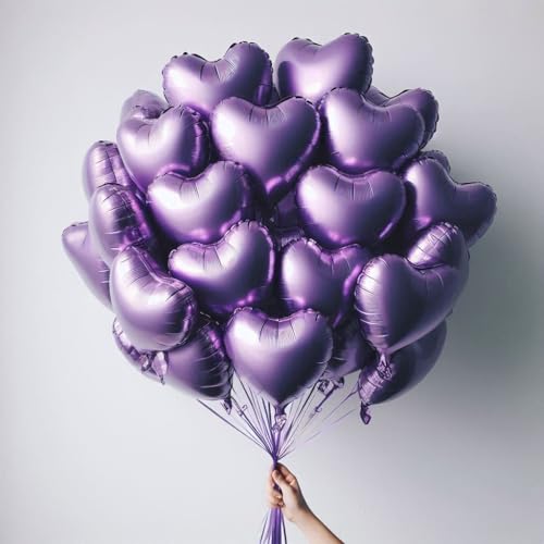 Violette herzförmige Folienballons aus Mylar-Folie, Rot, 45,7 cm, für Geburtstagsparty-Dekorationen, Hochzeitsdekoration, Verlobungsfeier, Urlaub, Babyparty Violette herzförmige Folienballons aus Mylar-Folie, Rot, 45,7 cm, für Geburtstagsparty-Dekorationen, Hochzeitsdekoration, Verlobungsfeier, Urlaub, Babyparty von WITTY CUTIES