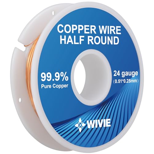 Reiner Kupferdraht halbkreisförmig (totweich), Kupferdraht verwendet für die Schmuckherstellung (100g, 0.5mm x 0.25mm) von WIVIE